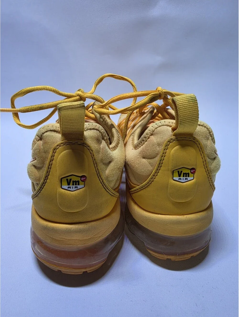 Nike Air VaporMax Plus Yellow Lace-Up Low Top Men's Sneakers CW7011-800 2020